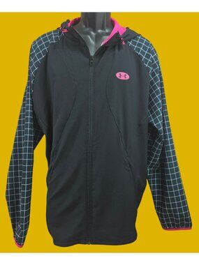 Under Armour Black Full-Zip Lightweight Hooded Jacket Large